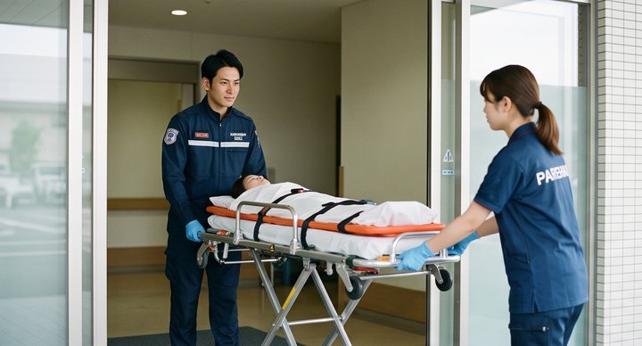 病院・救急搬送での自動ドア