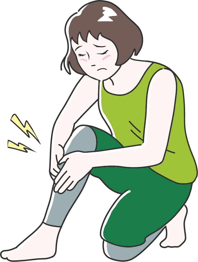 膝の痛みに悩むロコ子