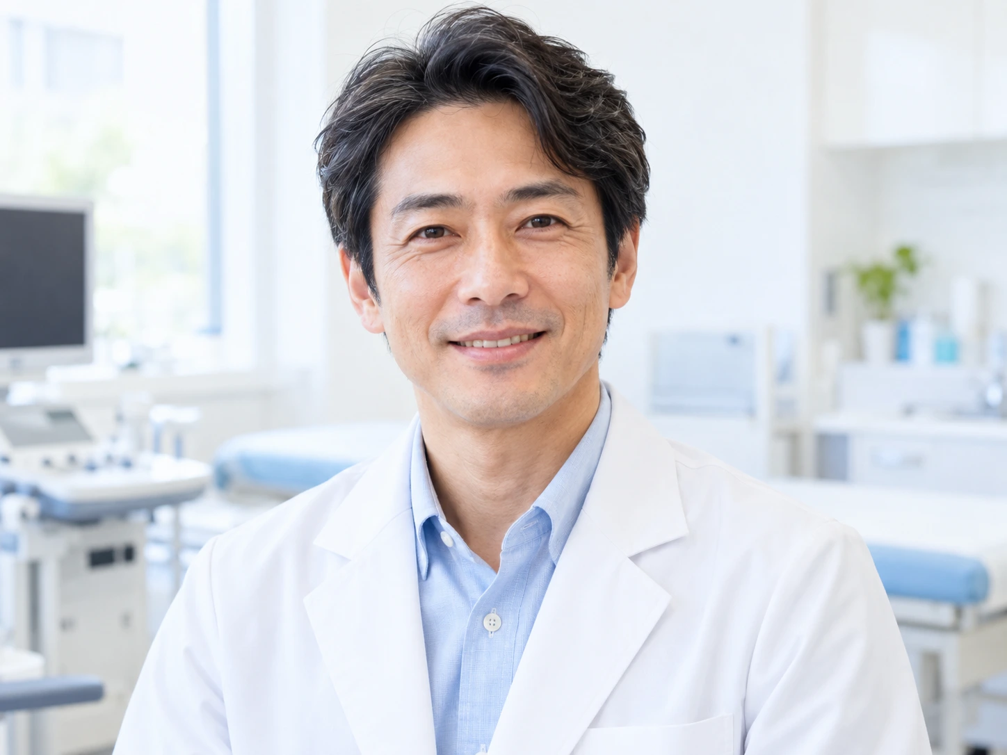 笑顔でカメラを見る医師のイメージ