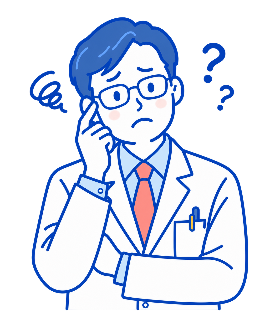 困りごとを抱えて考え込む医師